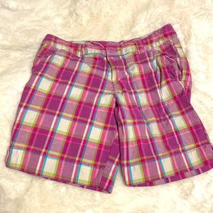 Girls Pink Plaid Shorts